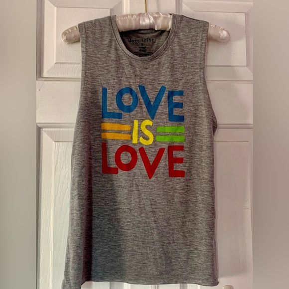 Love is Love Sleeveless TShirt | Size Small | Gray | Free with Purchase - Picture 2 of 5